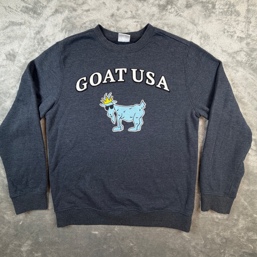 GOAT USA Sweatshirt Mens Medium Charcoal Grey Chuck the Goat Graphic